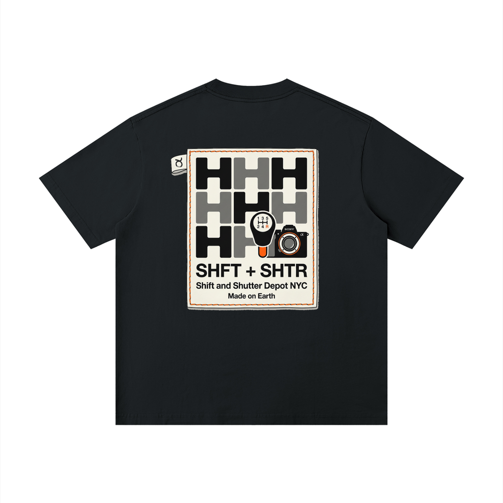 H Pattern Drop Shoulder T-Shirt