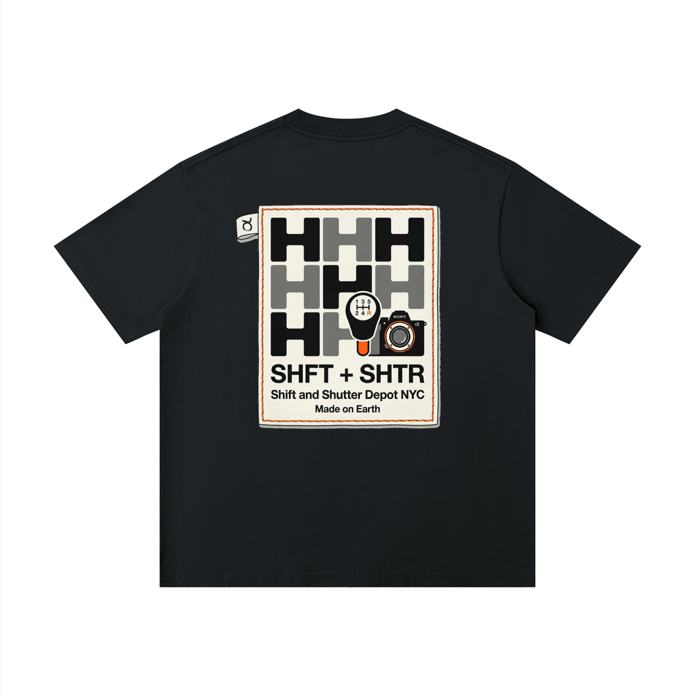 H Pattern Drop Shoulder T-Shirt