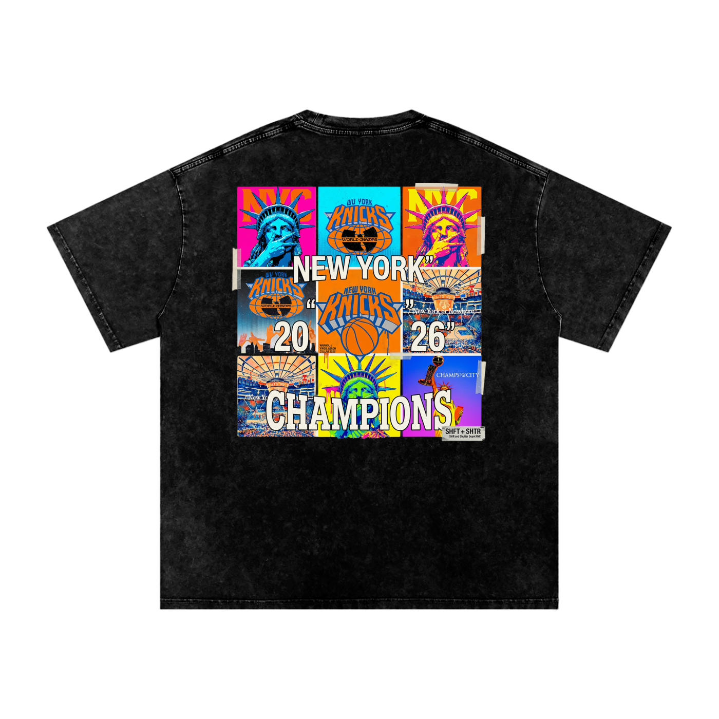 Championship Pop Art Snow Washed Oversized Cotton T-Shirt