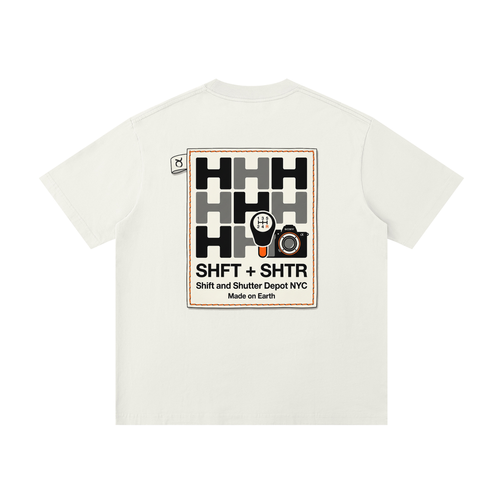 H Pattern Drop Shoulder T-Shirt