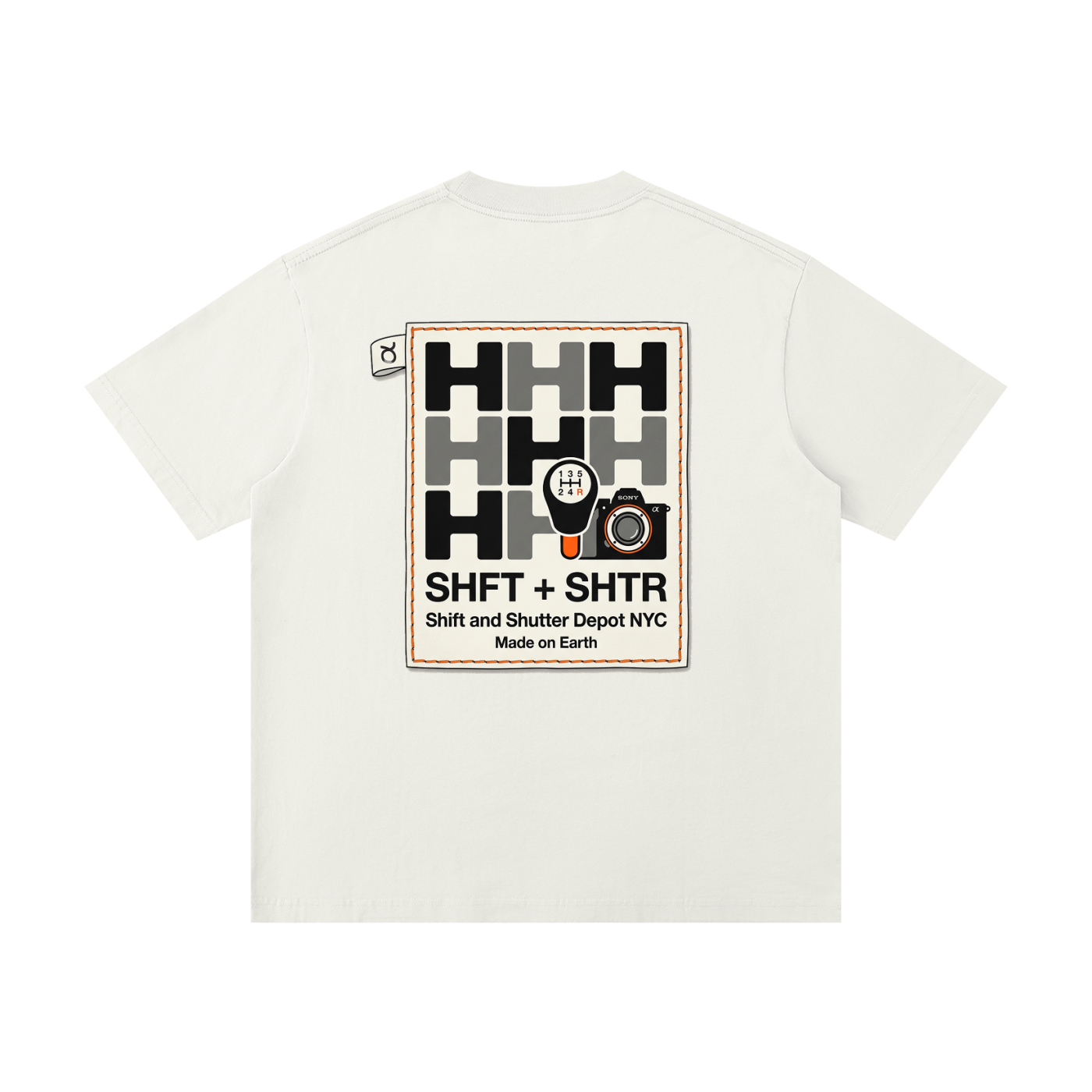 H Pattern Drop Shoulder T-Shirt