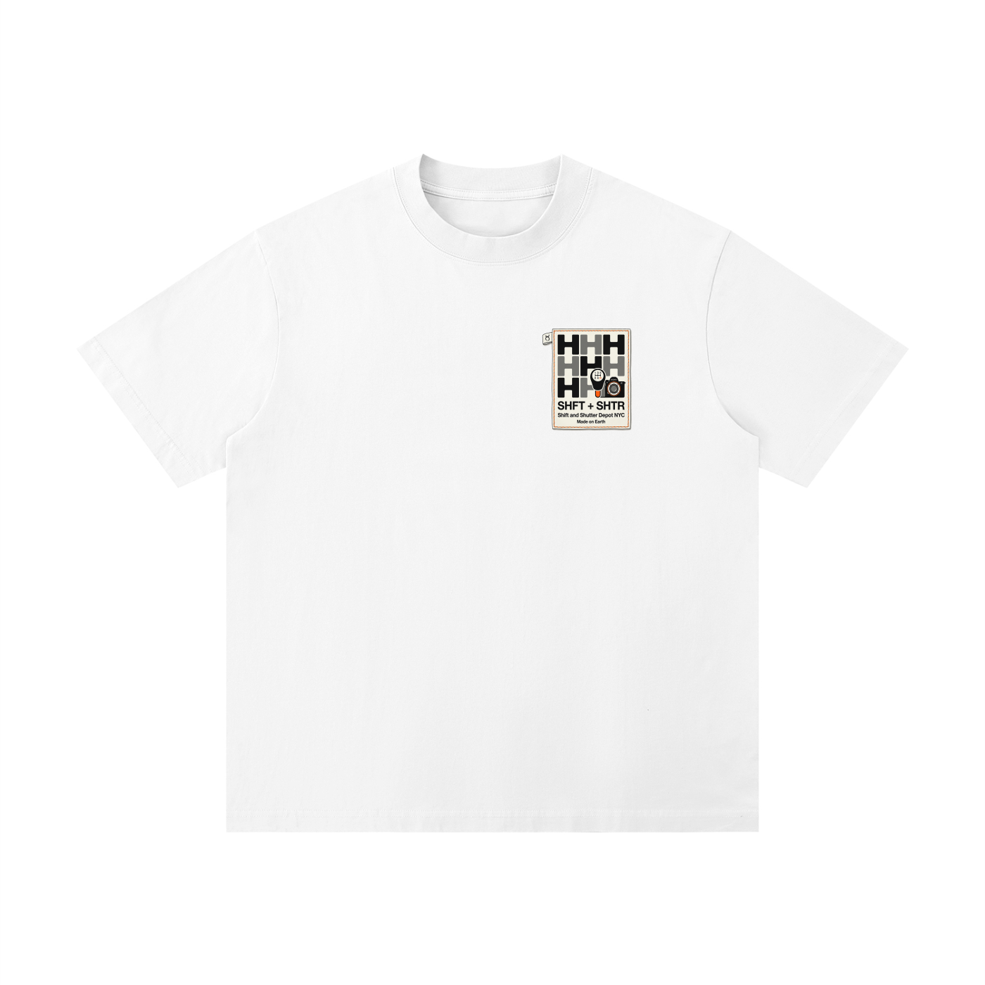 H Pattern Drop Shoulder T-Shirt