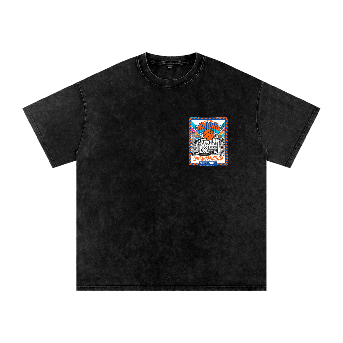 Championship Pop Art Snow Washed Oversized Cotton T-Shirt