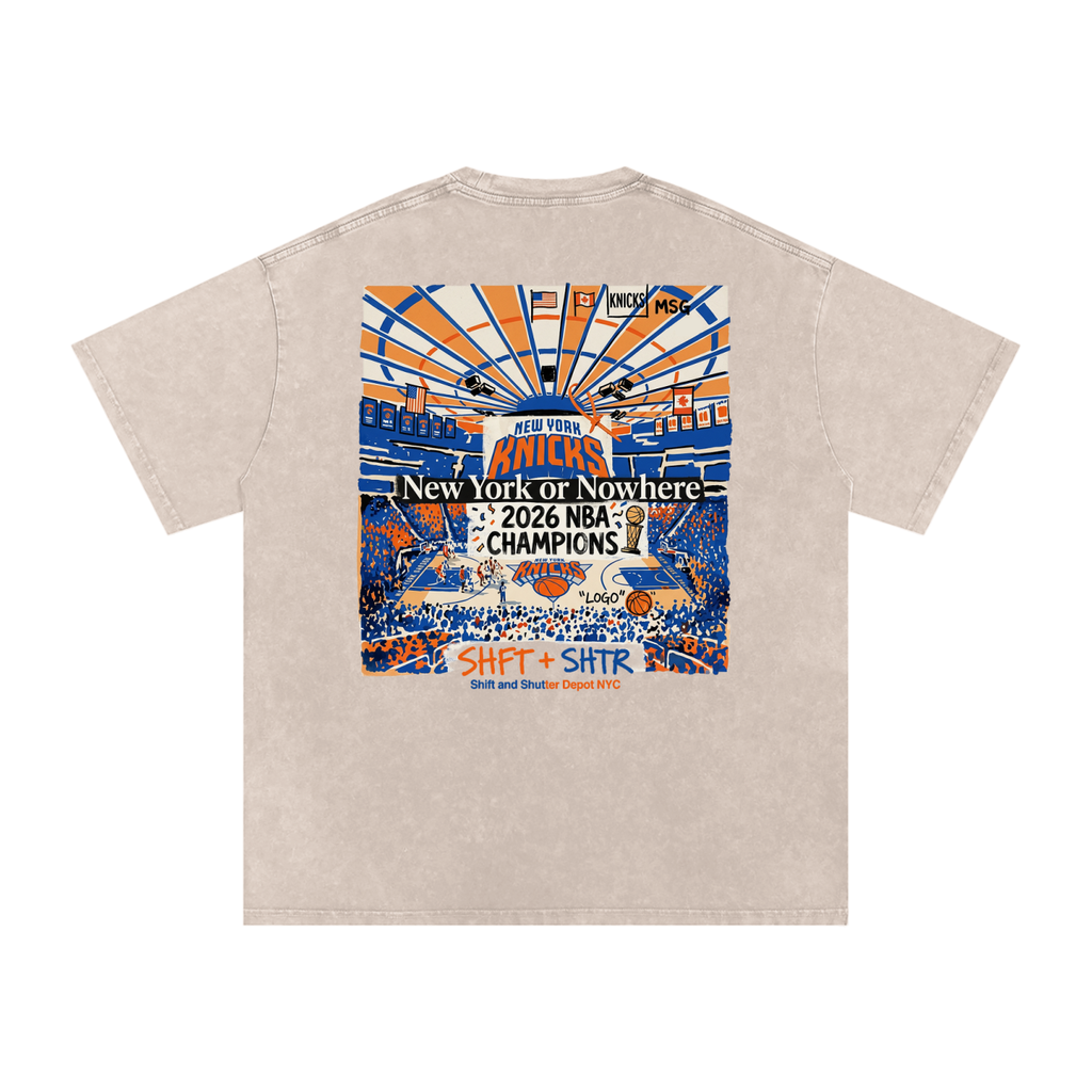 Bloom in the Garden Snow Washed Oversized Cotton T-Shirt