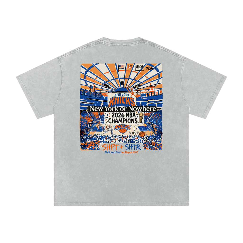 Bloom in the Garden Snow Washed Oversized Cotton T-Shirt