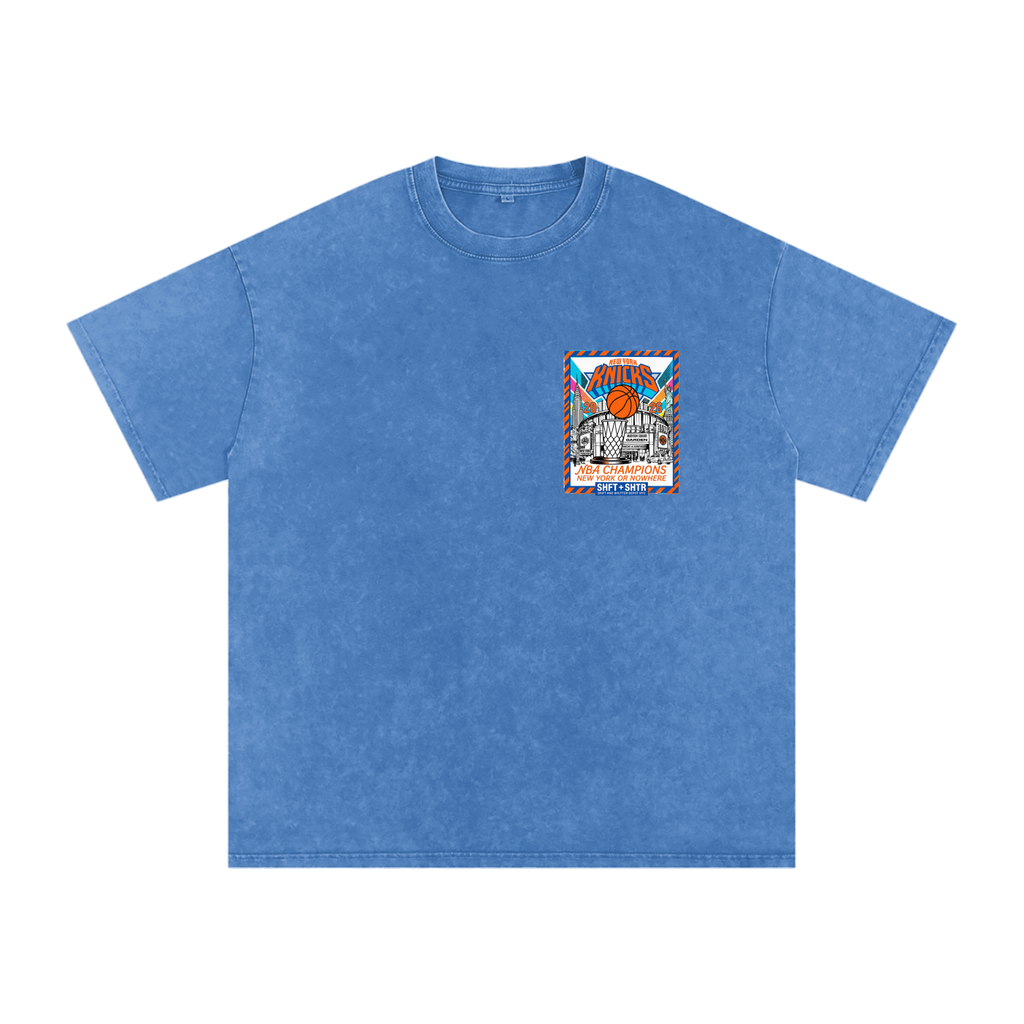 Championship Pop Art Snow Washed Oversized Cotton T-Shirt
