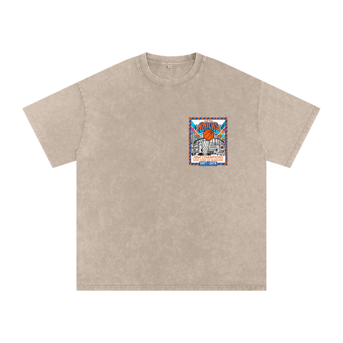 Championship Pop Art Snow Washed Oversized Cotton T-Shirt