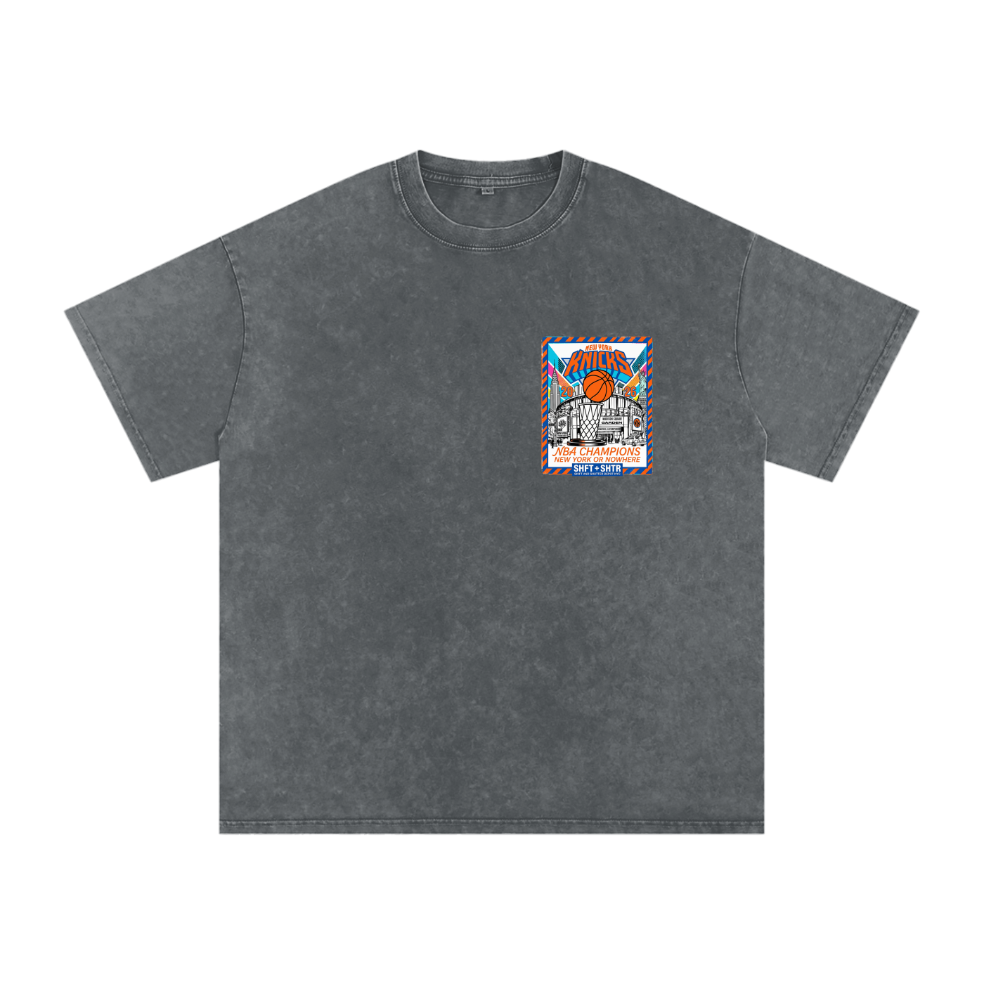 Championship Pop Art Snow Washed Oversized Cotton T-Shirt