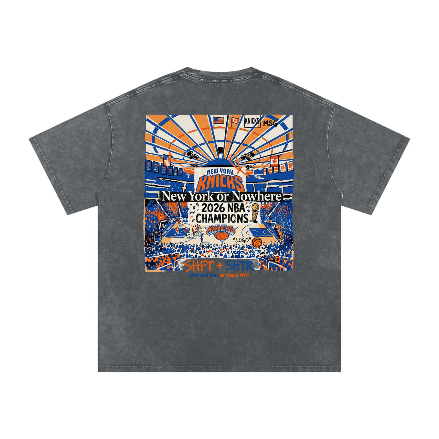 Bloom in the Garden Snow Washed Oversized Cotton T-Shirt