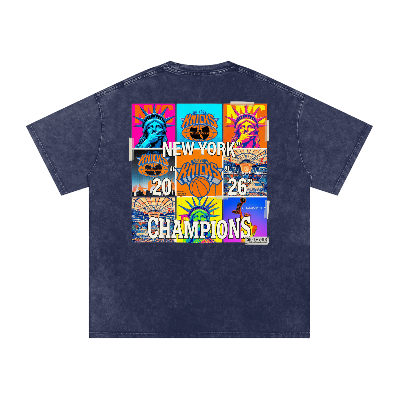 Championship Pop Art Snow Washed Oversized Cotton T-Shirt