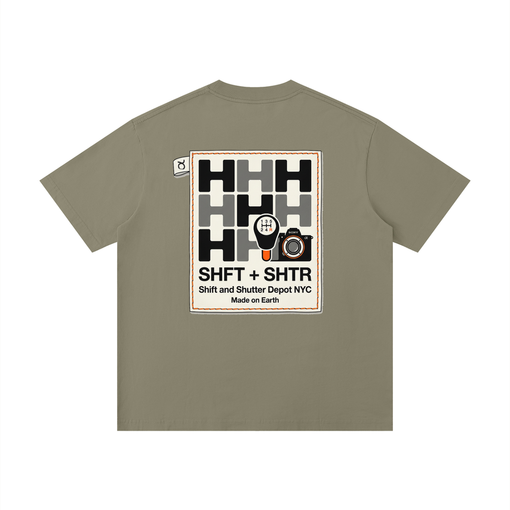 H Pattern Drop Shoulder T-Shirt