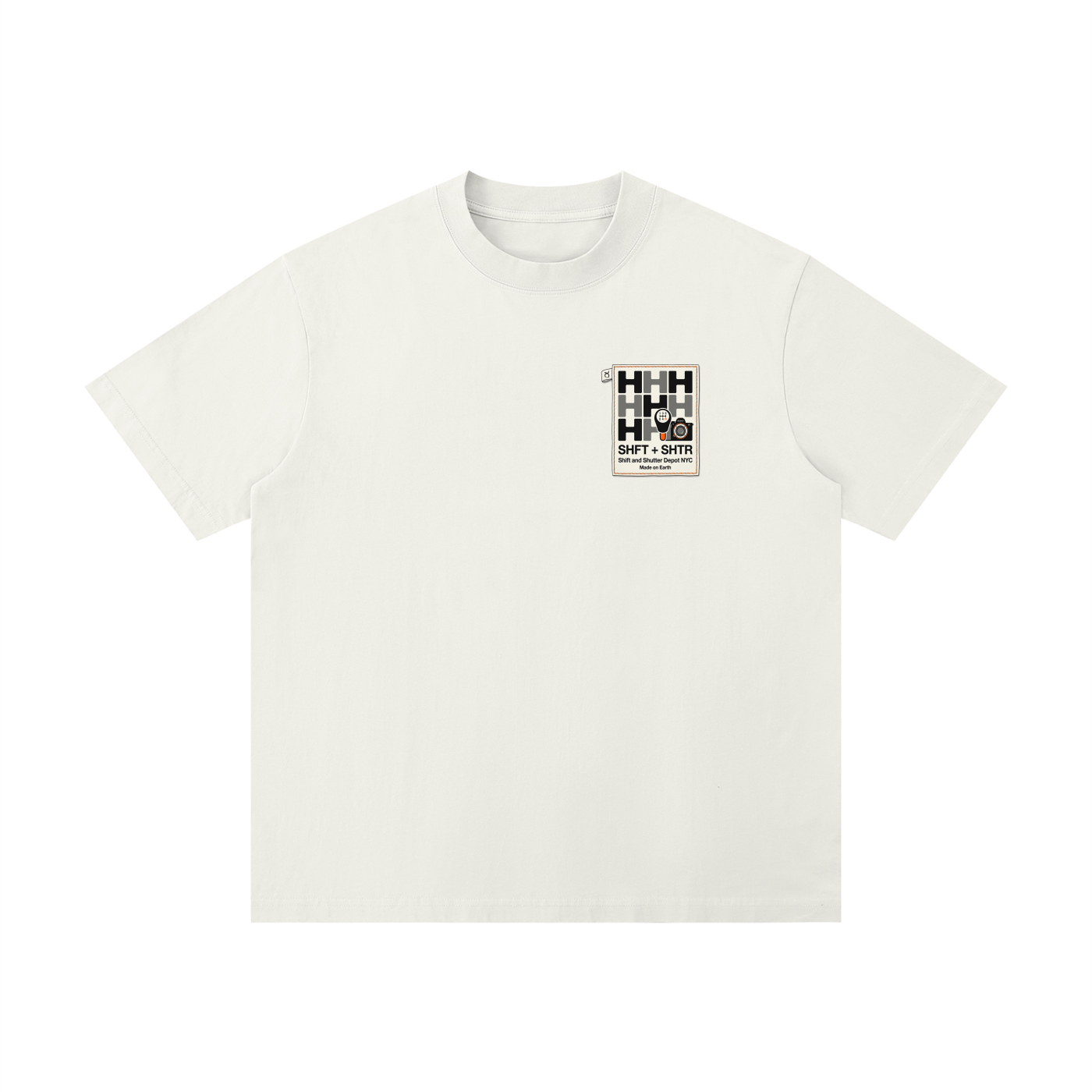 H Pattern Drop Shoulder T-Shirt