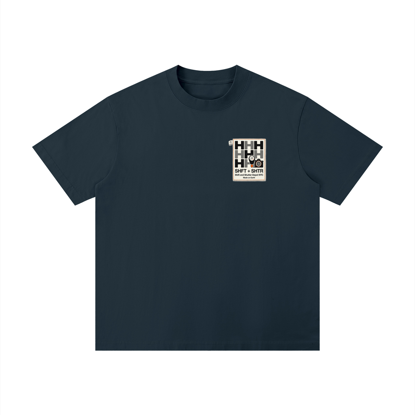 H Pattern Drop Shoulder T-Shirt