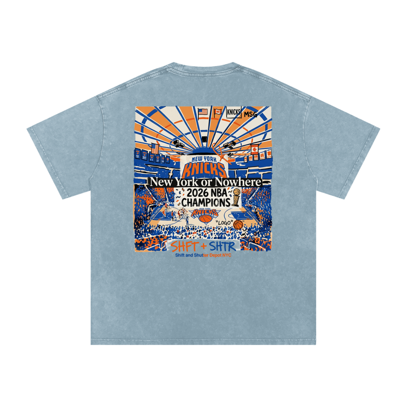 Bloom in the Garden Snow Washed Oversized Cotton T-Shirt