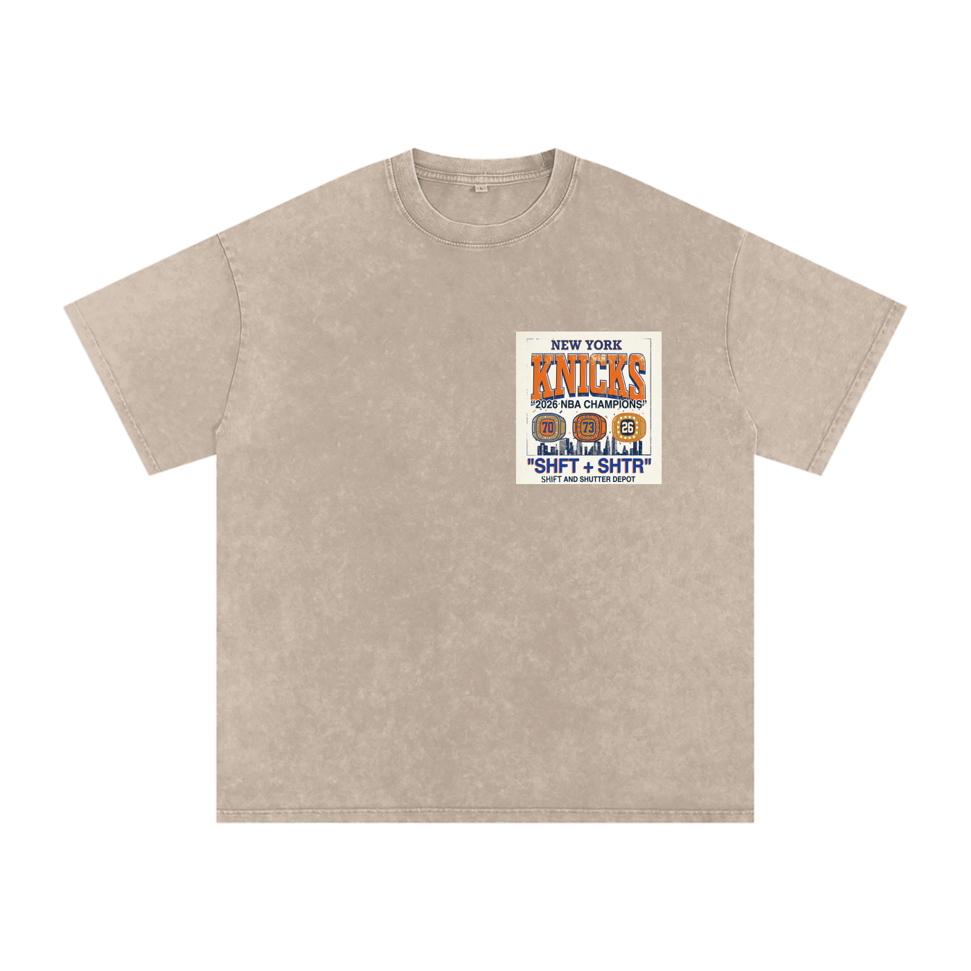 Wu York Snow Washed Oversized Cotton T-Shirt