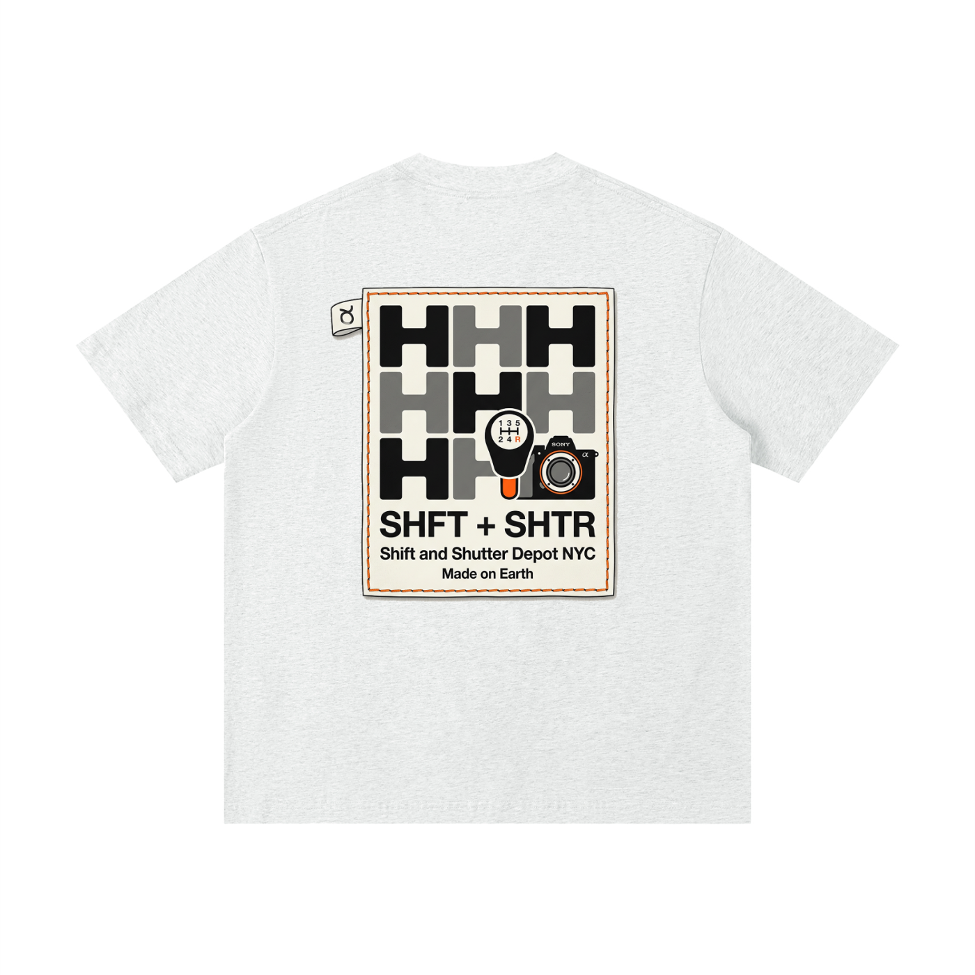 H Pattern Drop Shoulder T-Shirt