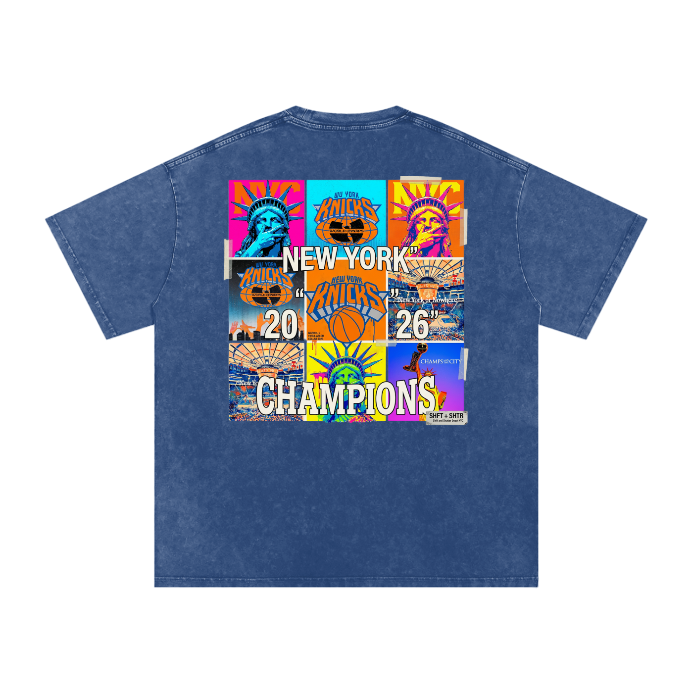 Championship Pop Art Snow Washed Oversized Cotton T-Shirt