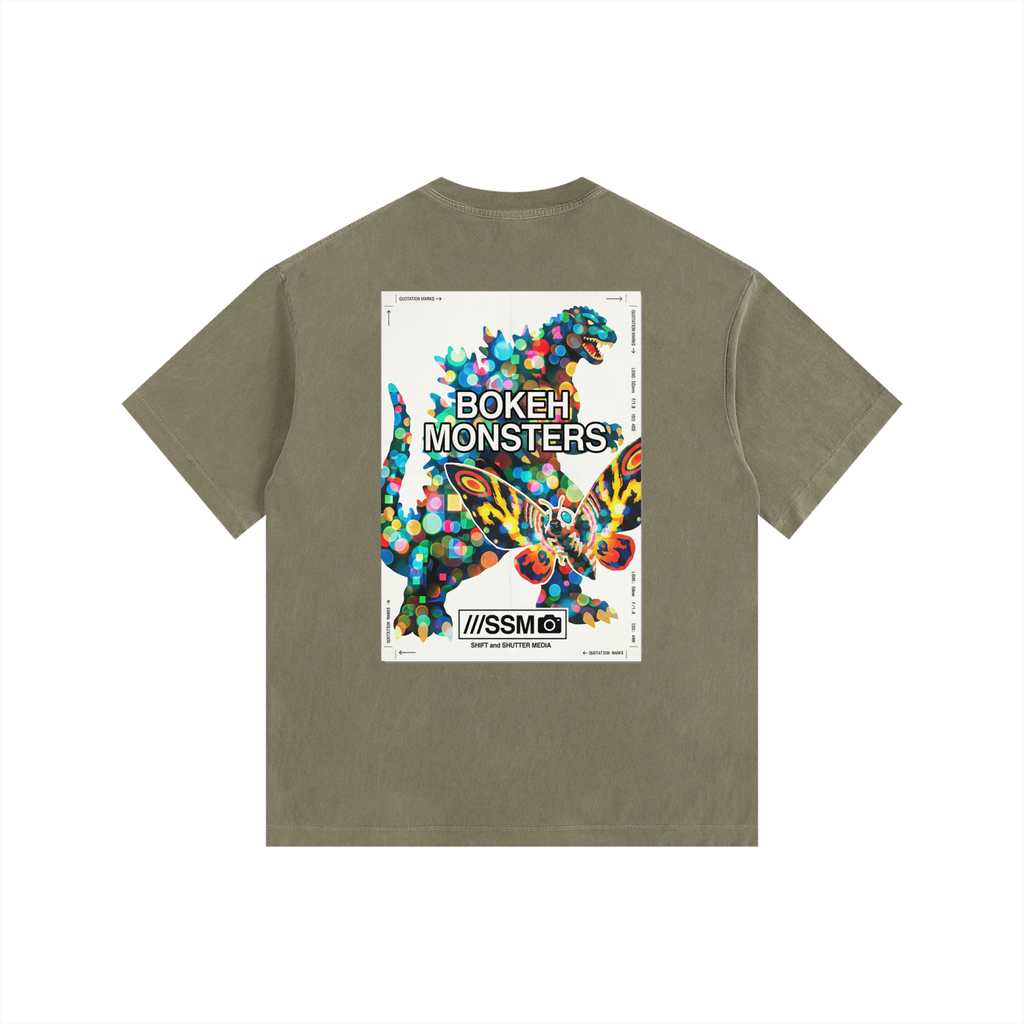 Bokeh Monsters Vintage Washed Oversized T-Shirt