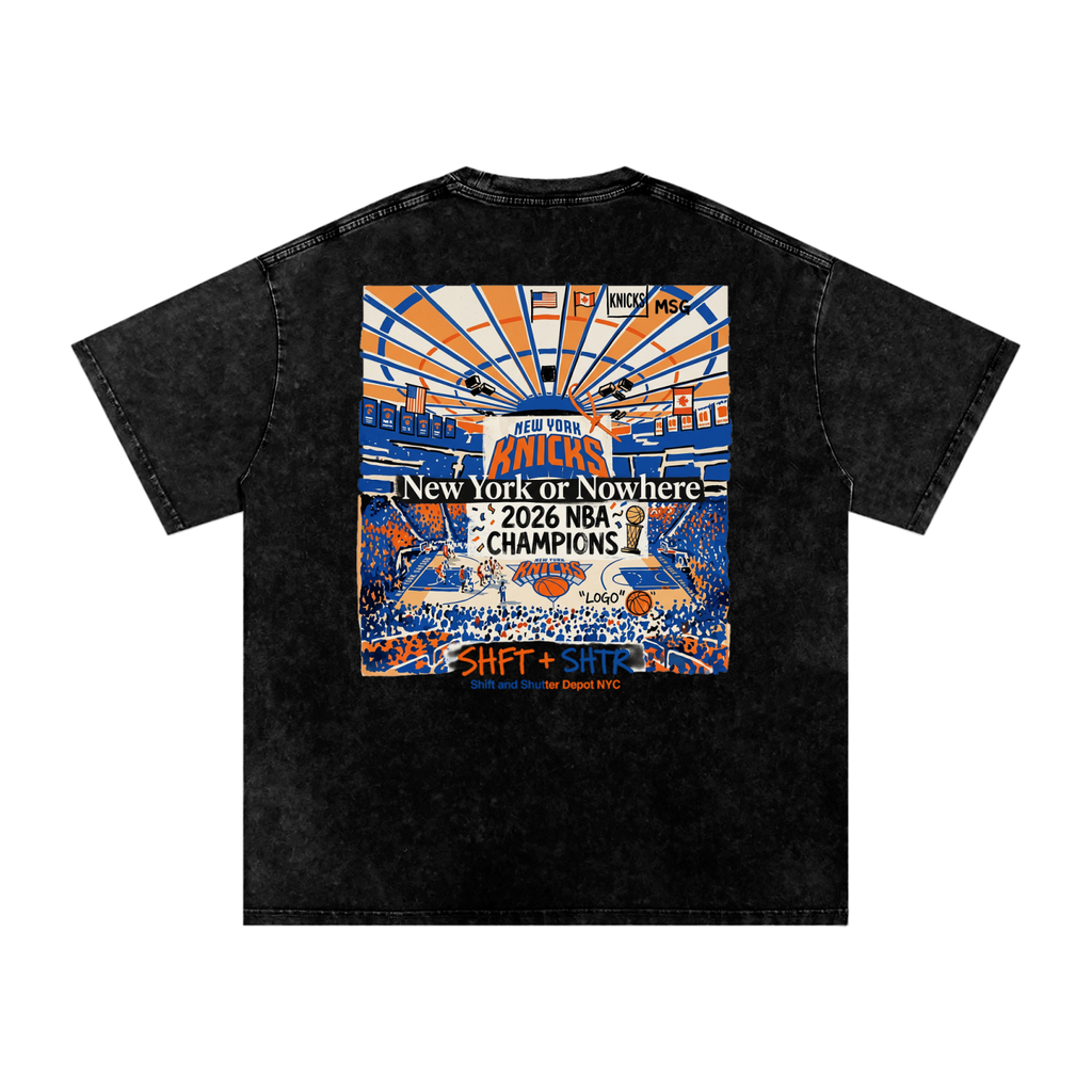 Bloom in the Garden Snow Washed Oversized Cotton T-Shirt