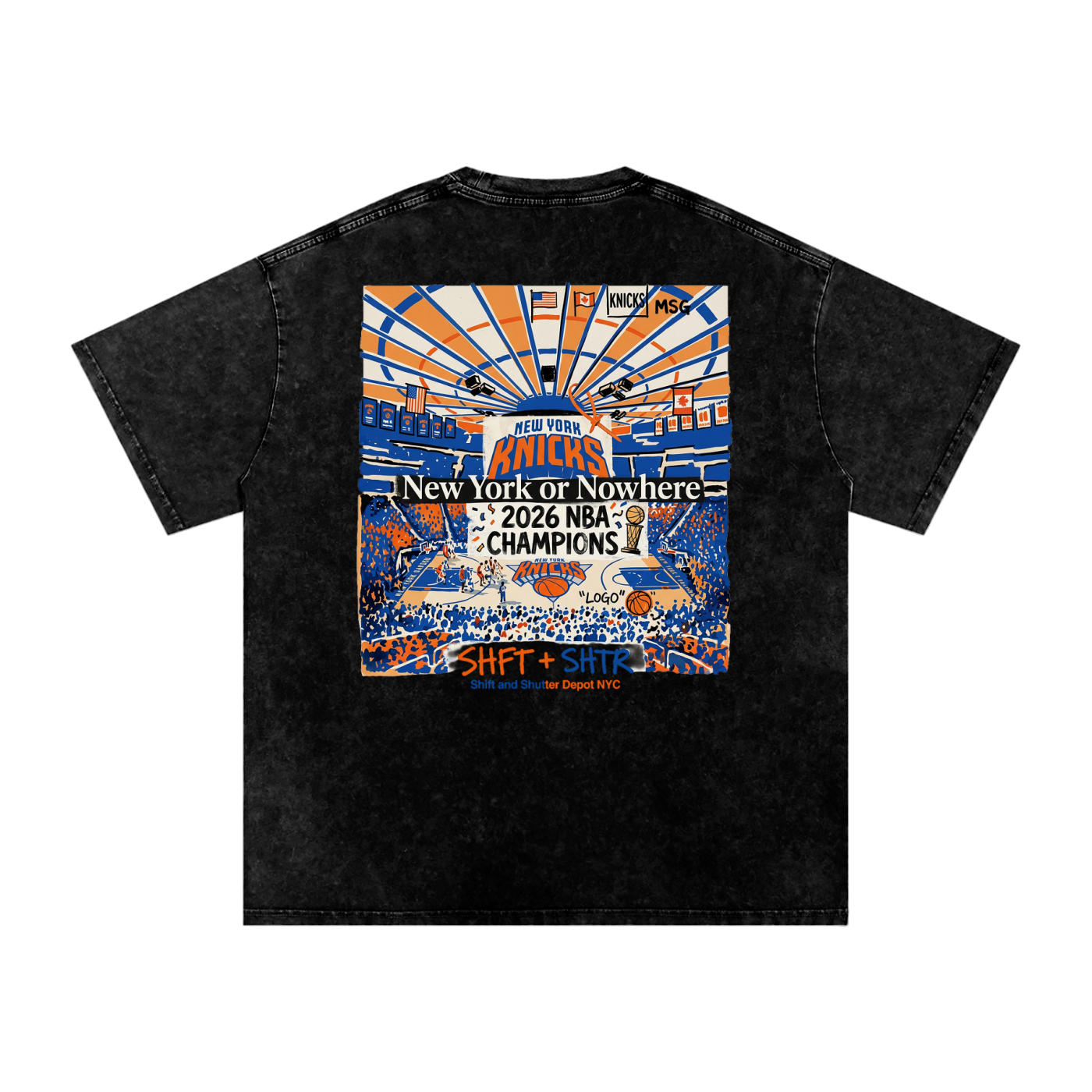 Bloom in the Garden Snow Washed Oversized Cotton T-Shirt