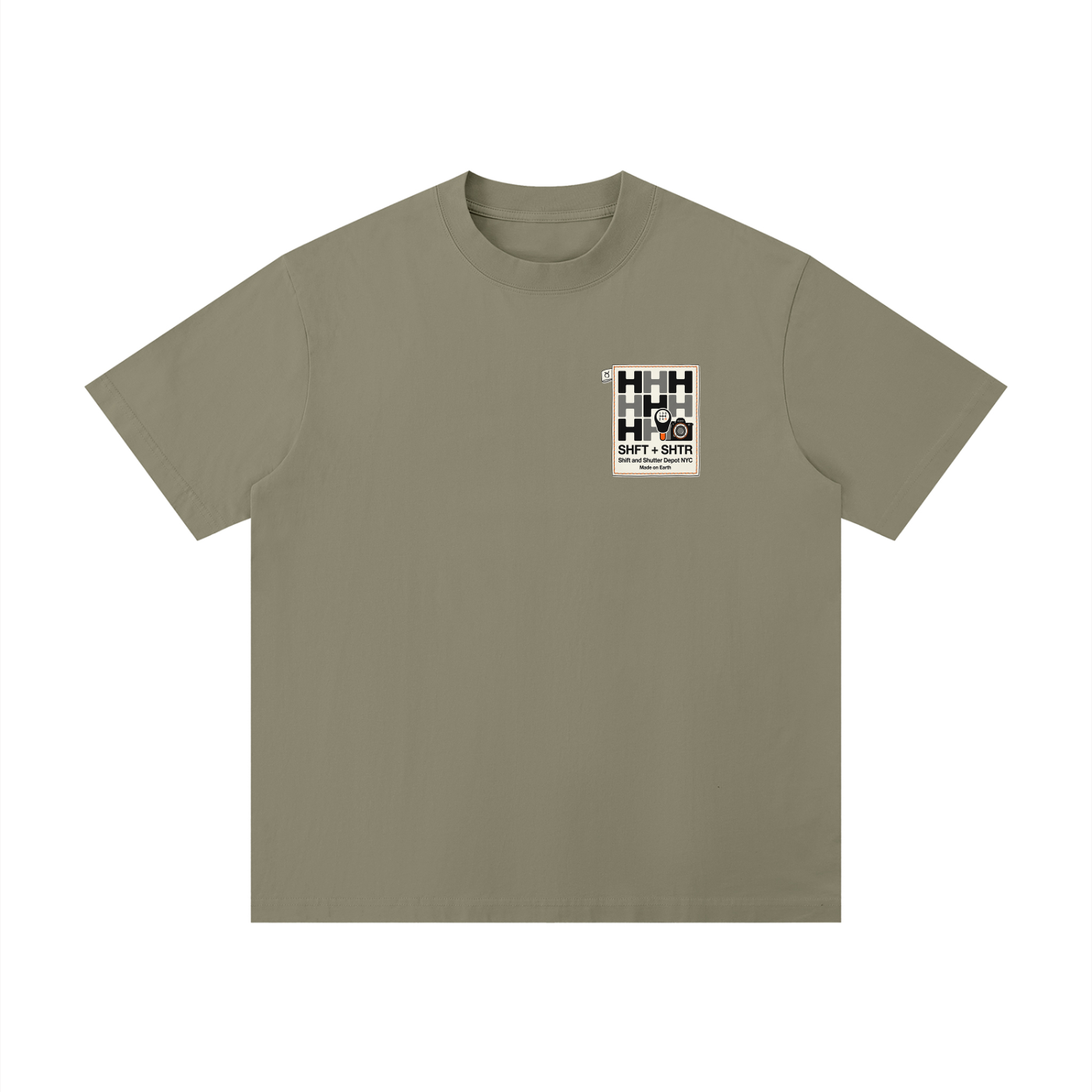 H Pattern Drop Shoulder T-Shirt