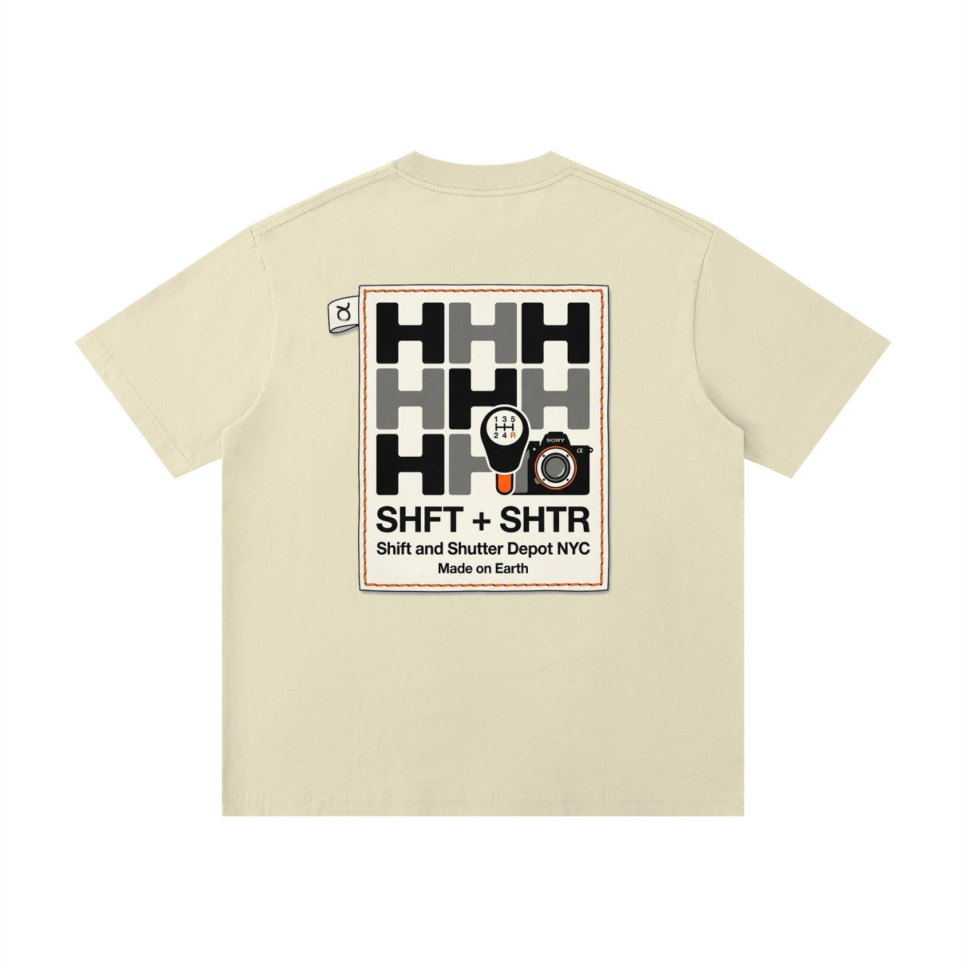 H Pattern Drop Shoulder T-Shirt