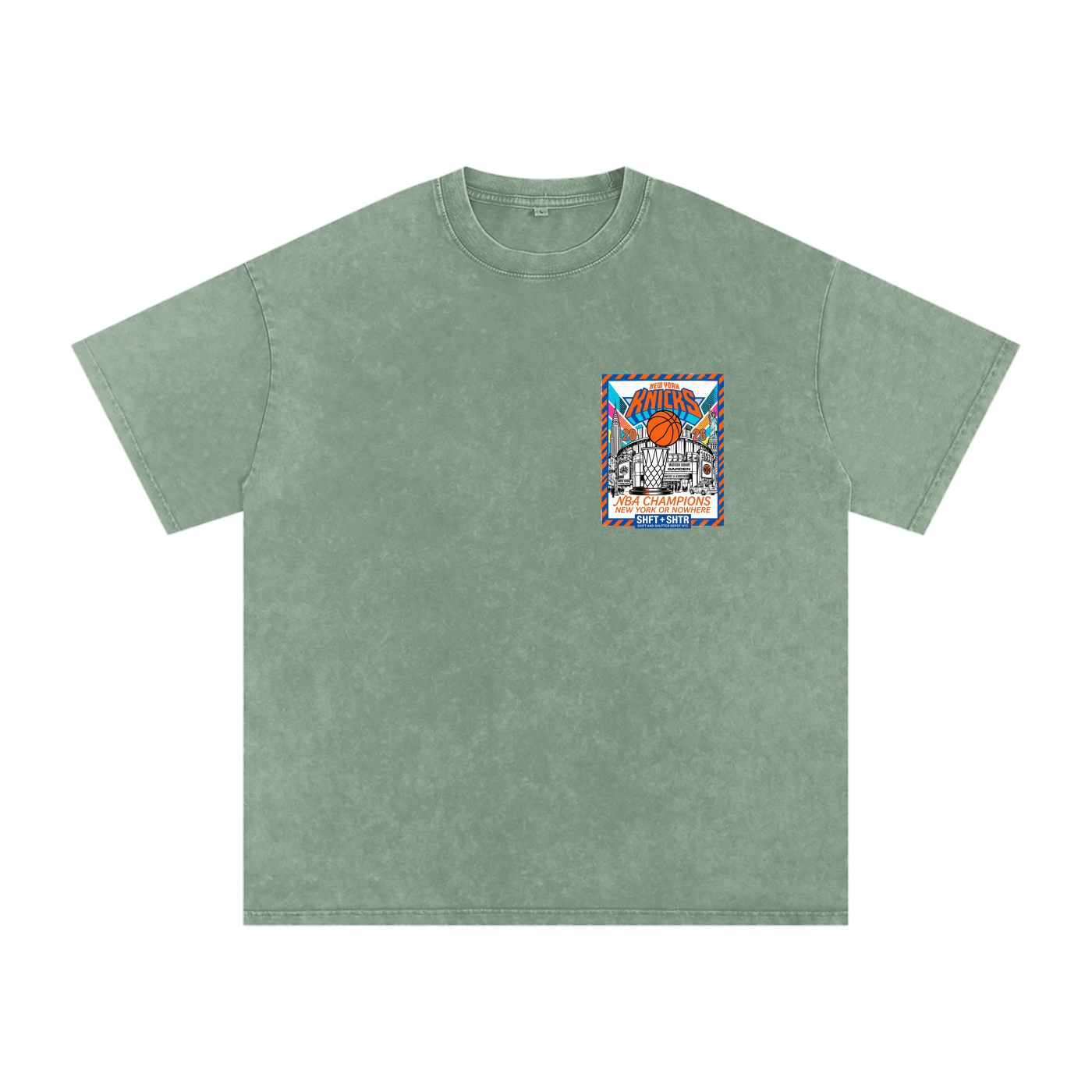 Championship Pop Art Snow Washed Oversized Cotton T-Shirt