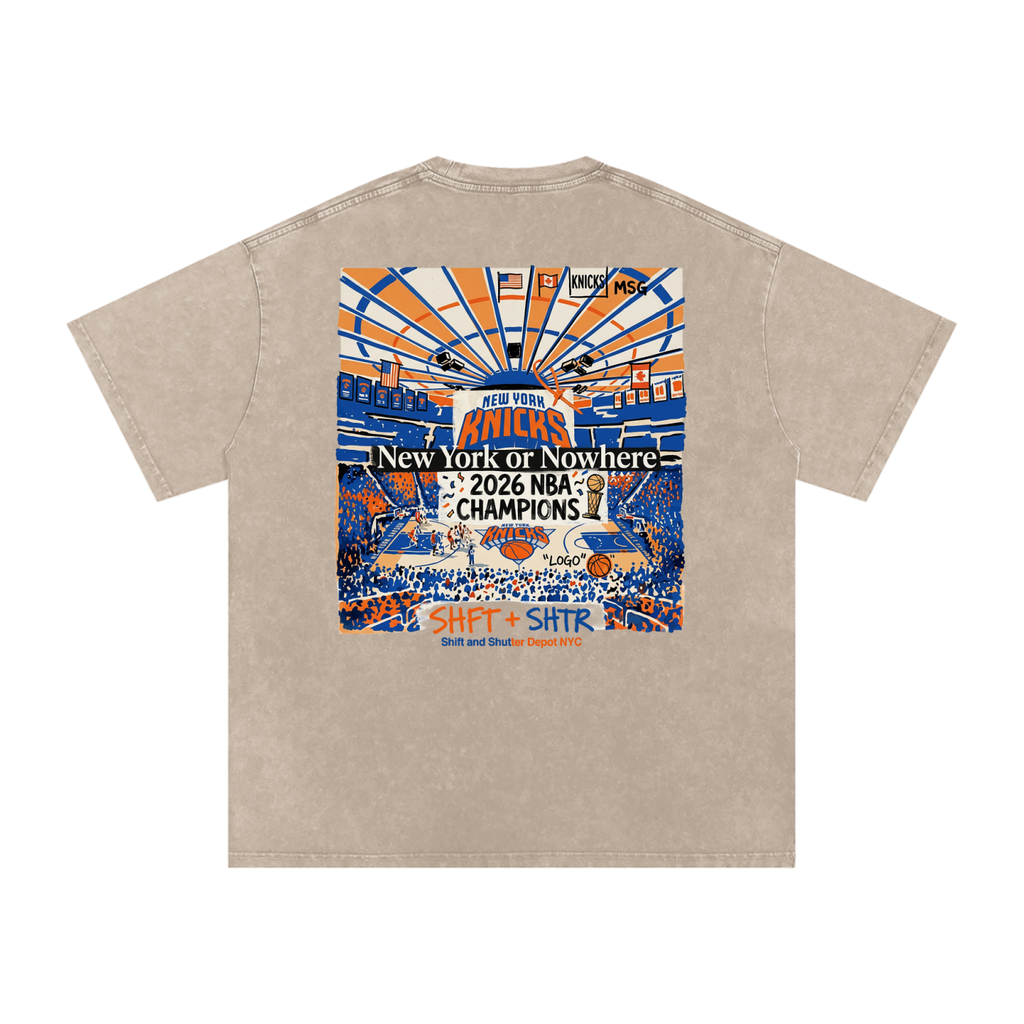Bloom in the Garden Snow Washed Oversized Cotton T-Shirt