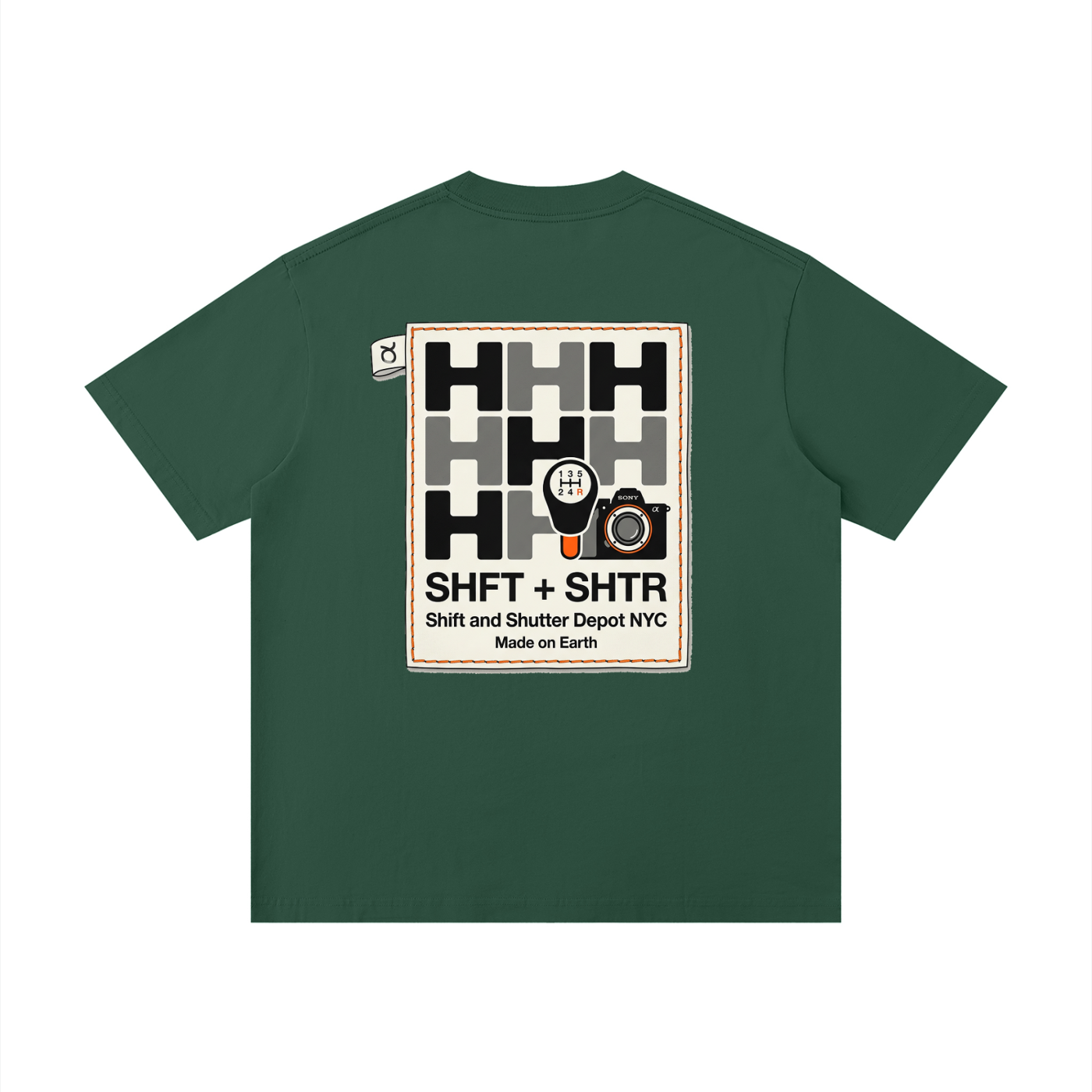 H Pattern Drop Shoulder T-Shirt